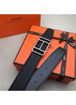 Her.mes Cape Town belt buckle & Reversible leather strap 38 mm Togo Black High